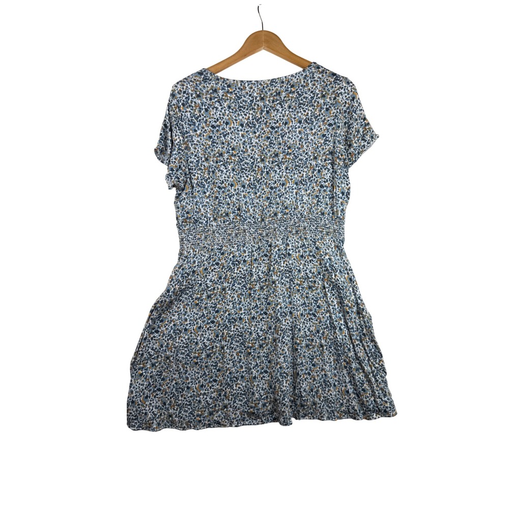 Idyllwind Disty Floral Boho V-neck Mini Dress size XL Blue - Picture 7 of 9